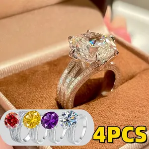 5 CT Oval Zirconia Engagement Ring for Women, Elegant Silver-Plated Copper Promise Band, Minimalist Wedding Jewelry, Durable Daily Wear Ring, Perfect Gift for Anniversary & Valentine’s Day