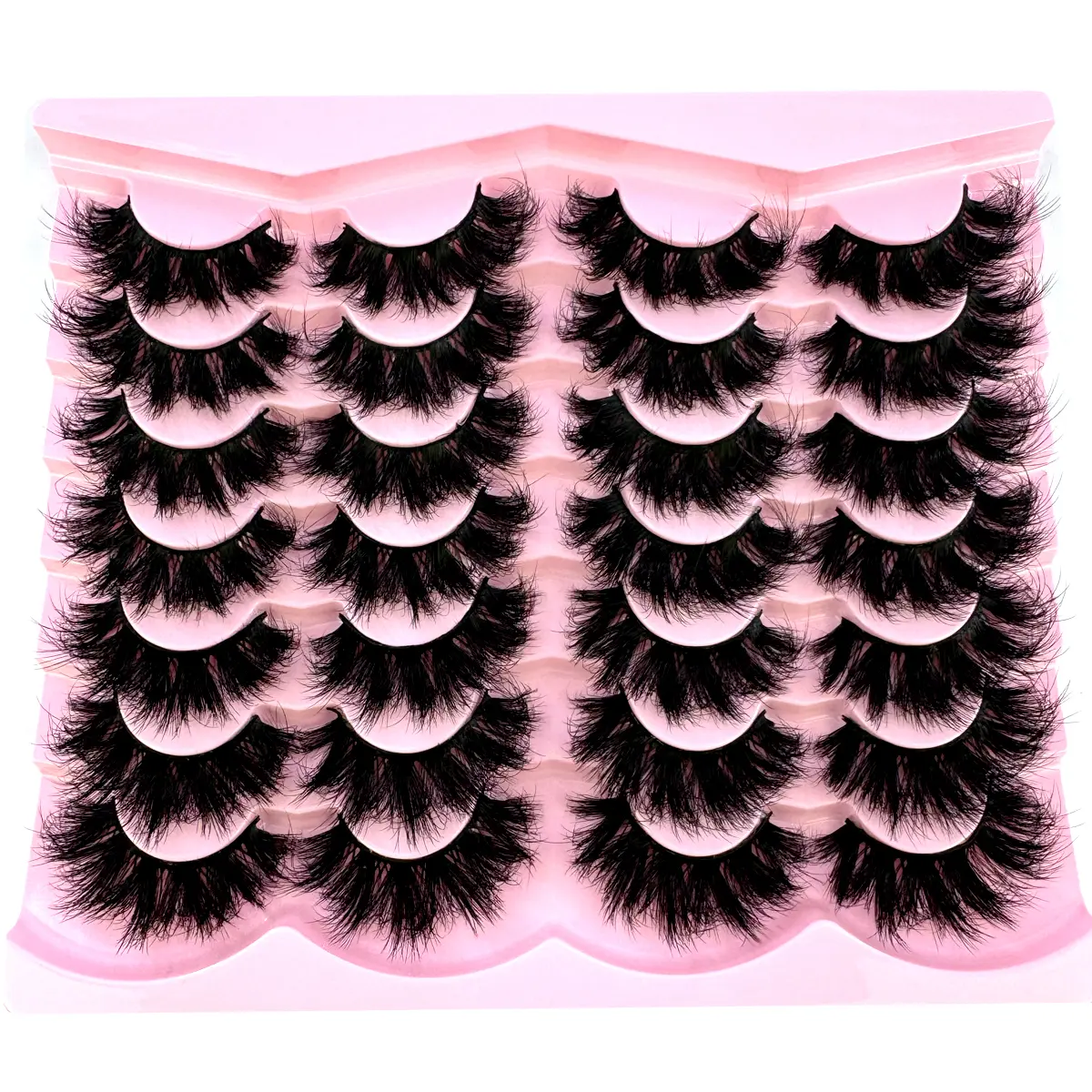 14 Pairs Natural Look False Eyelashes Thick Fluffy Faux Mink Lashes Pack Cat Eye Lashes That Look Like Extensions Black Makeup Cosmetic Flawless