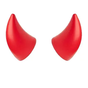 Helmet Flair Softeez Small Red Devil Horns for Helmet | Made in USA | Foam Helmet Accessory for Bike Helmet, Ski Helmet & Airsoft Helmet | Peel & Stick | Pair (Helmet Not Included)