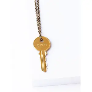 Sobriety Date Anniversary Classic Key Necklace