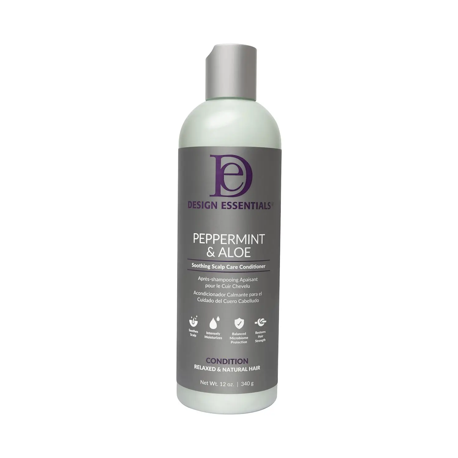 Design Essentials Peppermint & Aloe Therapeutics Anti-Itch Haircare Shampoo, Hydrating Cleanser for Instant Scalp Relief & Dandruff Control, Scented for Moisture Boost - 12 Oz, Nourishing, Gentle, Liquid, Anti-Dandruff, Textured Hair, Scalp Care, Single,,