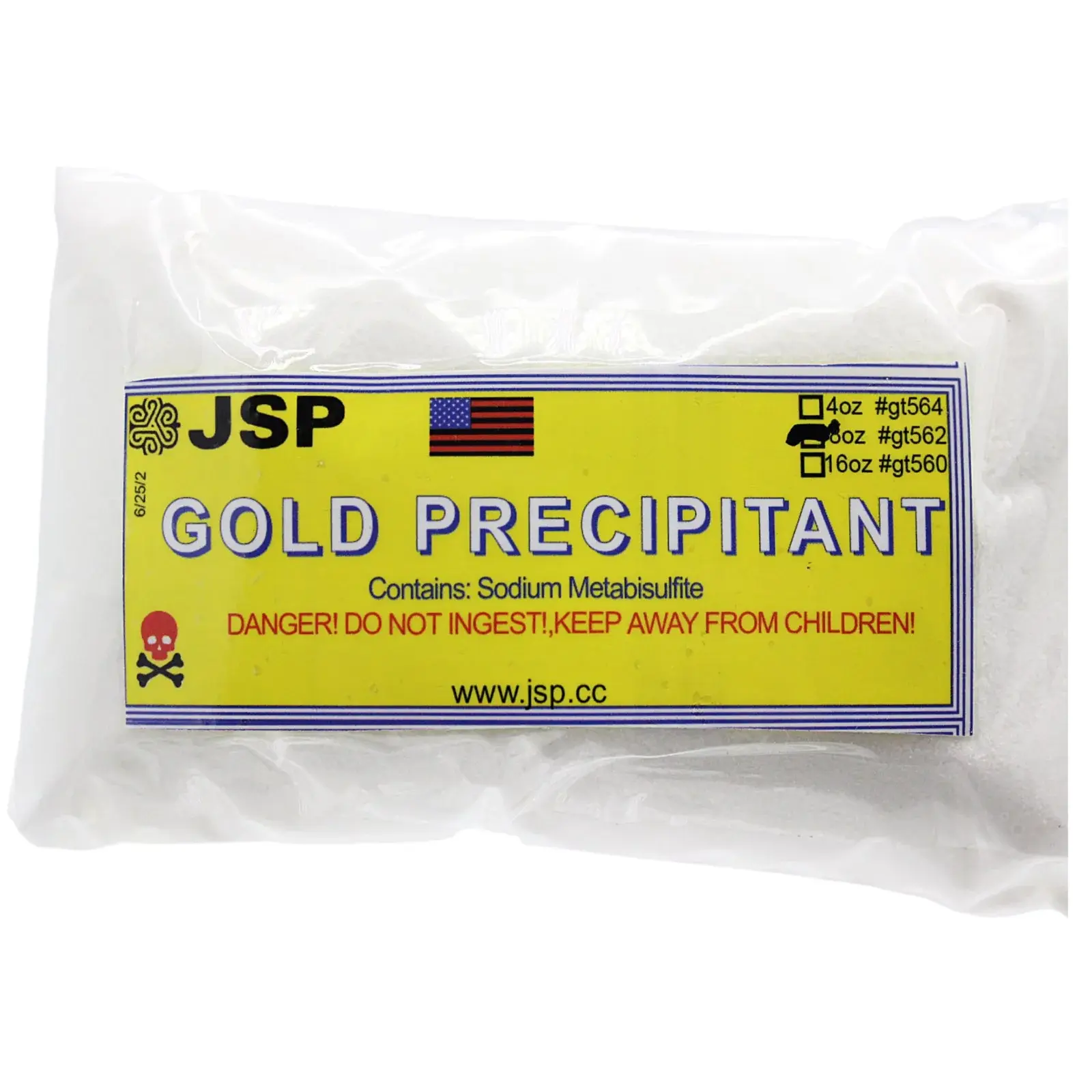 JSP 99% Pure Sodium Metabisulfite Gold Precipitant (8 oz) - Aquatic Aquarium Water Treatment for Gold Refining, Aqua Regia Metals, SMB Pyrosulfite