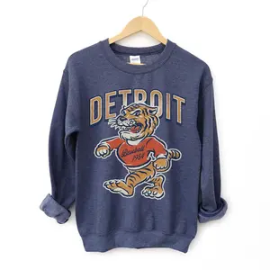 [SALE 50%] Detroit Tigers Sweatshirt, Retro Detroit Shirt, Unisex Game Day Apparel, Tiger Baseball Sweatshirt, Detroit Baseball Shirt, Michigan Shirt