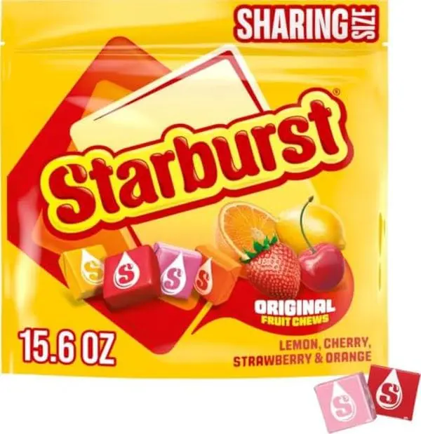 Starburst Chewy Candy, Sharing Size, Individually Wrapped Fruit Chews Candy, 15.6 Oz Resealable Bag