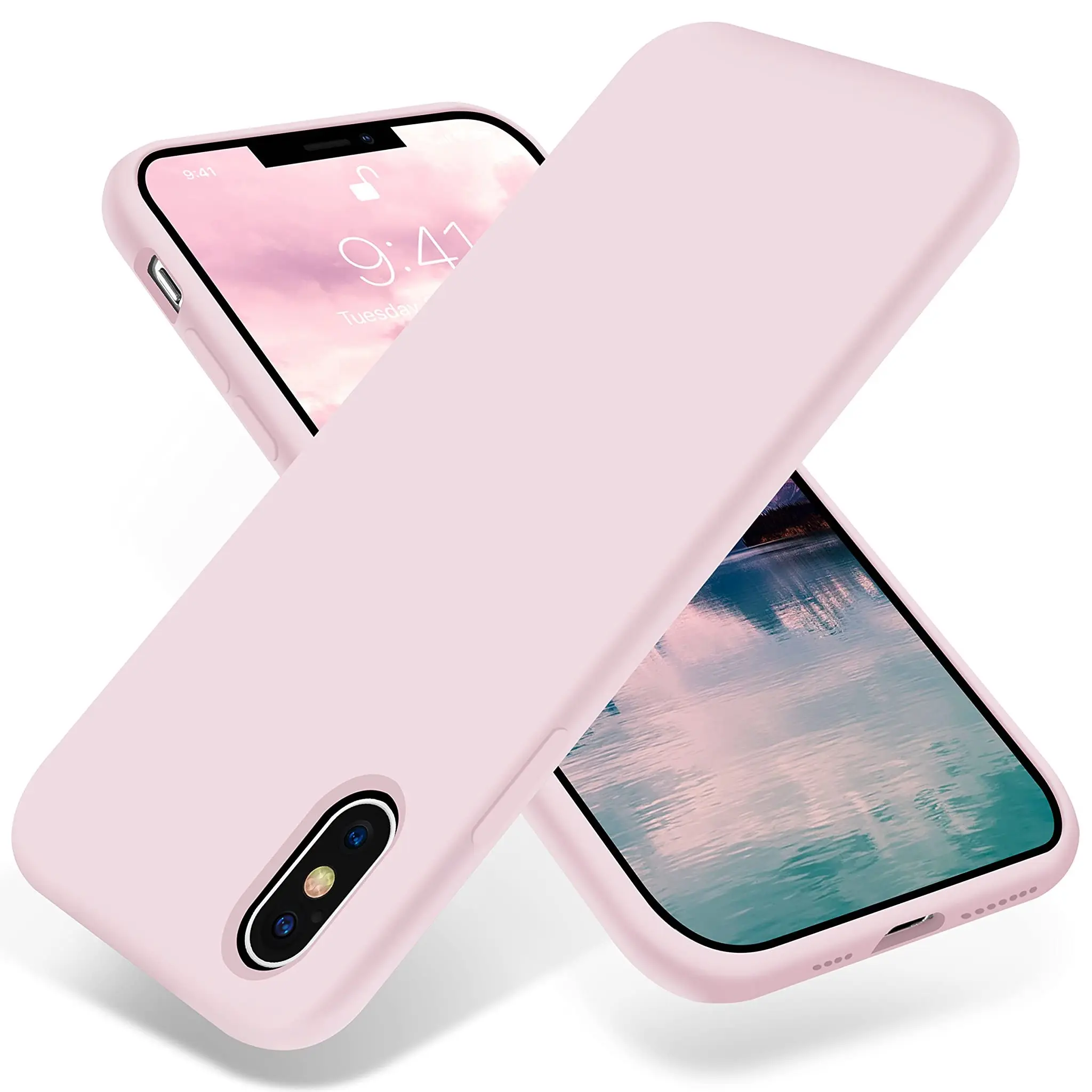 OTOFLY Durable Silicone Cellphone Case for iPhone X/XS (5.8in) - Slim Fit, Scratch-Resistant, Shock-Absorbent, Soft Touch, Non-Slip Grip, Fingerprint-Resistant Shell, Resists Yellowing for Lasting Color Mobile Phone Accessory