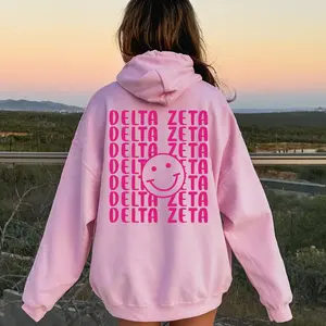 Smile Back Sorority Sweatshirt Sorority Hoodie - Light Pink Hooded Sweatshirt - Custom Sorority Hoodie - Axo Alpha Chi Omega  Sweater Cotton Fabric