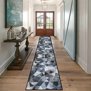 Geometric Pattern Kitchen Runner Rug, 1 Count Non-slip Soft Floor Mat, Decorative Carpet for Home Living Room Bedroom Kitchen Hallway, Bohemian Style Rugs
