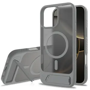 for iPhone 16 15 14 13 Pro Max Case High Quality for Magsafe Magnetic with Phone Stand Back Cover Heavy Duty Anti-Drop kickstand Phone Protective Cases