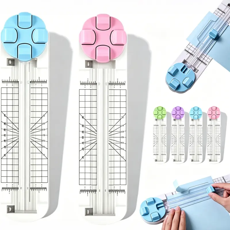 4-in-1 Compact Paper Trimmer & Craft Cutter - Straight, Wave, Perforated, Creasing Tool, Retractable Utility Knife - Office Cutting Supply for Scrapbooking Supplies, DIY Crafts, Creative Hobby Use - Ideal for Beginners & Experts, Office Organization