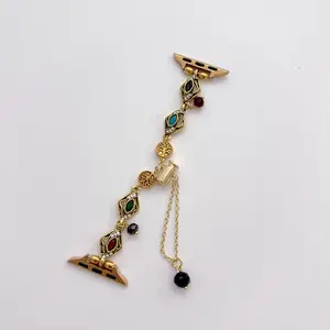 1PC fashionable metal studded zircon bracelet for Apple Watch bands, compatible with Apple Watch 38/40/41/42/44/45/46/49mm, suitable for Apple Watch series Ultra/SE/11/10/9/8/7/6/5/4/3/2/1 (strap only, watch and case not included)