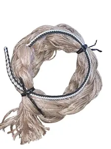 Adult Saddle Bronc Reins Extra Soft Black & White Cord on Tan Poly 6' Tack Paracord Neck Bronc Rein