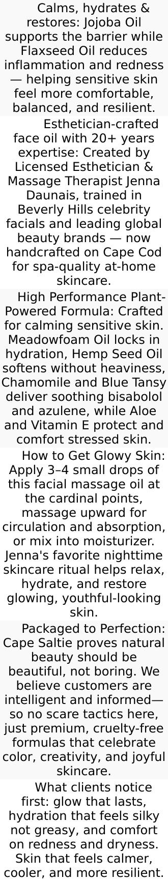 "Soothe" Omega Glow Facial Massage Oil - PM , 10ml. — Organic Flax Seed Oil • Organic Jojoba Oil • Chamomile Blend "Soothe" Omega Glow Facial Massage Oil - PM , 10ml. — Organic Flax Seed Oil • Organic Jojoba Oil • Chamomile Blend