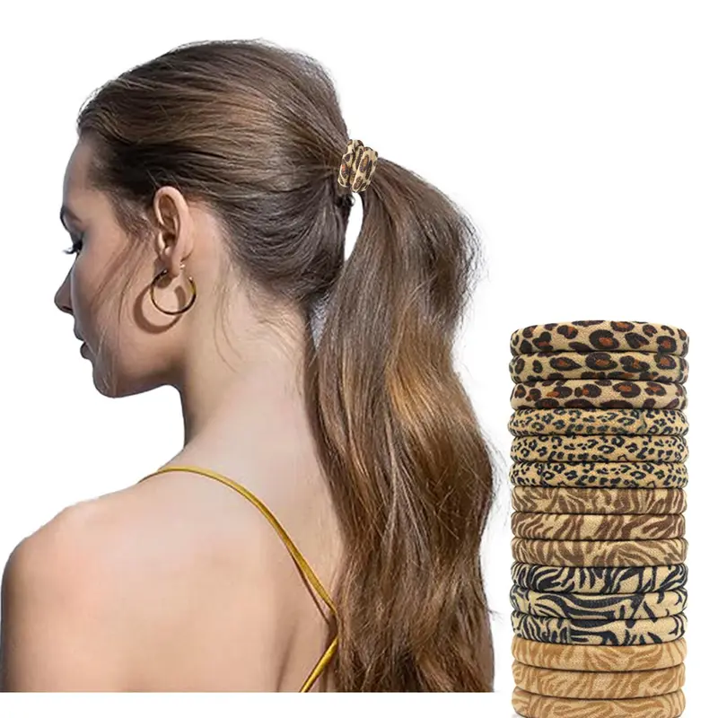High Stretch Leopard Pattern Elastic Hair Ties, Elastic Hair Accessory, Fashion Hair Accessories for Women & Girls, Minimalist Headwear Suitable for Thick Hair, Wavy Curly Scrunchies, Fashionable Hair Accessories, Elastic Band Scrunchie