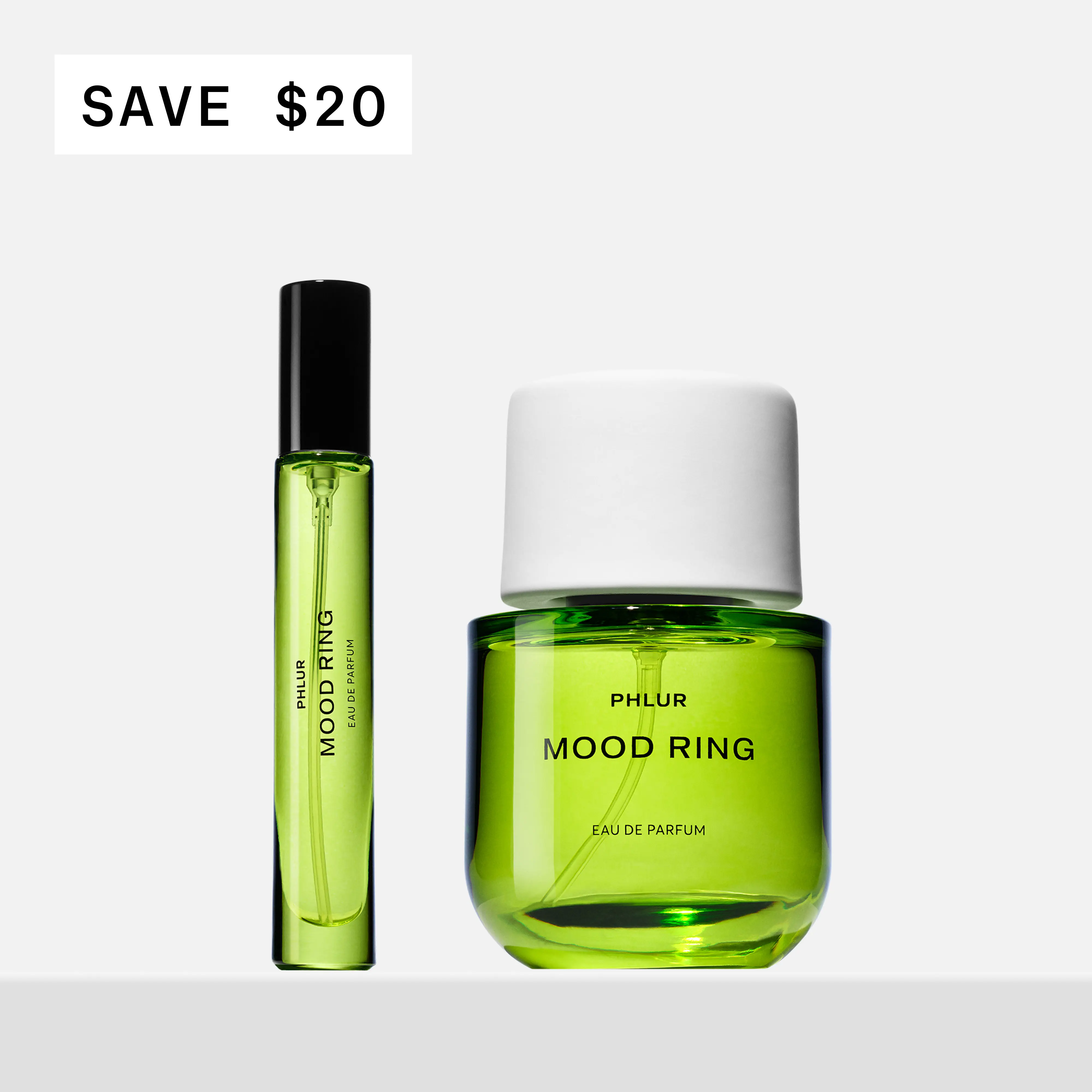 PHLUR Mood Ring Eau de Parfum Duet - Full + Travel Size Perfume Set with Fruit Gummies, Dragon Fruit & Orange Flower (50mL + 9.5mL)