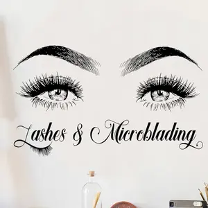 Eyebrow & Eyelash Pattern Wall Sticker, Eyelash & Eyebrow Wall Decal, Wall Art Decorative Sticker for Home Living Room Bedroom, Ornaments