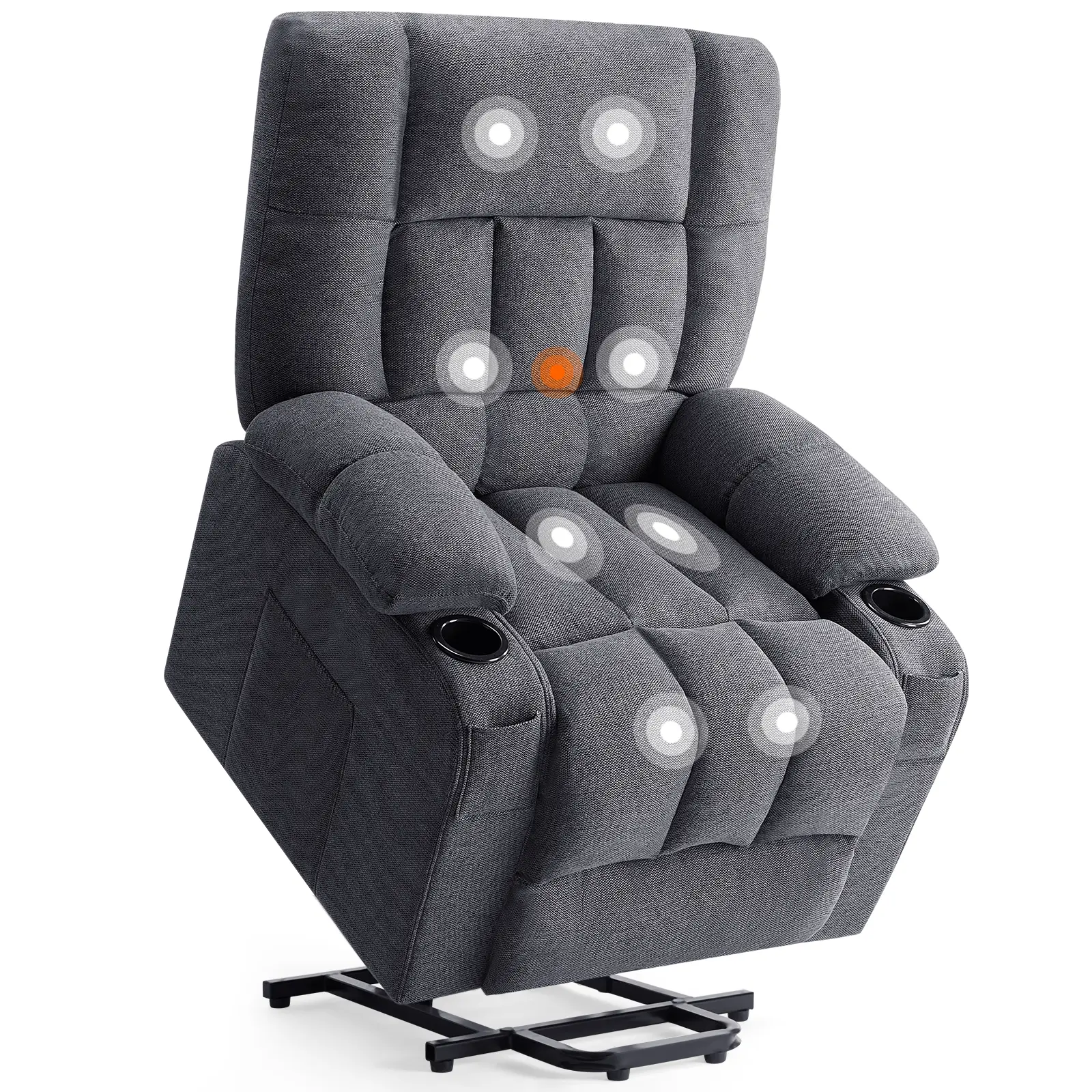 【Super Sale】Reclining Massage Sofa with Heat, Home Theater Seating, Adjustable Electric Power Lift Chair with Cup Holders Remote Control Comfort