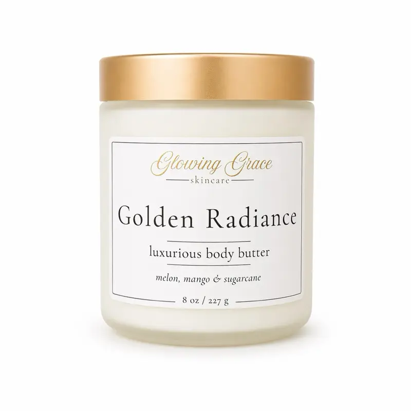 Glowing Grace Skincare Luxury Body Butter - Dry Skin Daily Moisturizer, Alcohol-Free Almond Body Butter with Scent, Alcohol-Free Body Butters