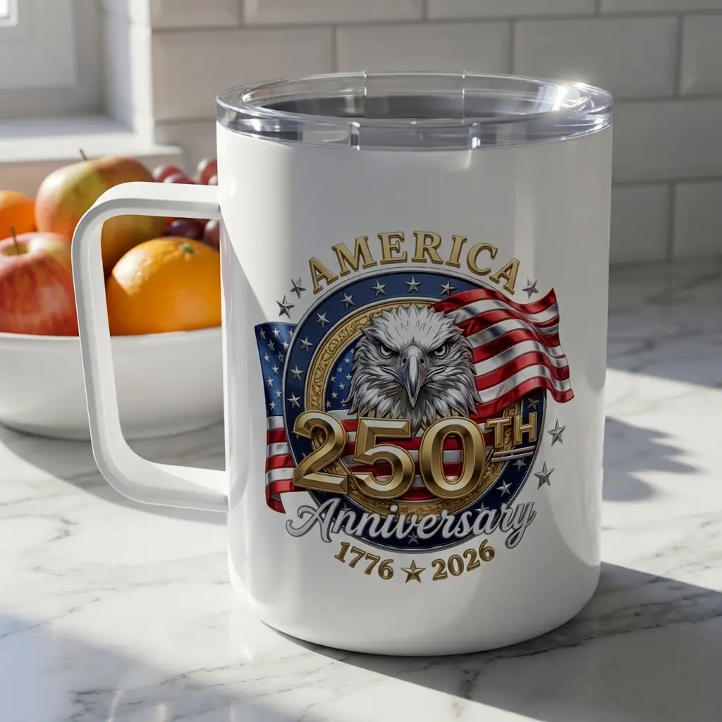 America 250th Anniversary Coffee Mug  Patriotic Eagle 1776-2026 Collectible 4th of July Gift