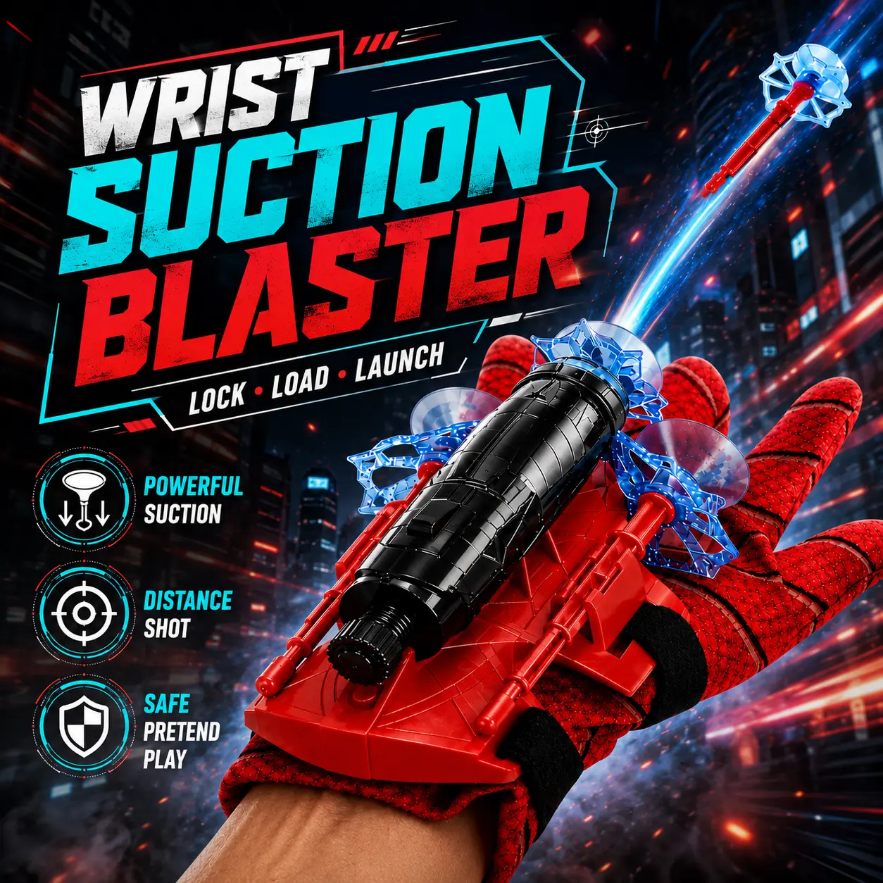 Spider Web Shooters Wrist Launcher Toys for Kids with Hero Gloves Spider Hero Cosplay Costume Prop Launcher Wrist Toy Gift for Boysand Girls Age 4+ Years
