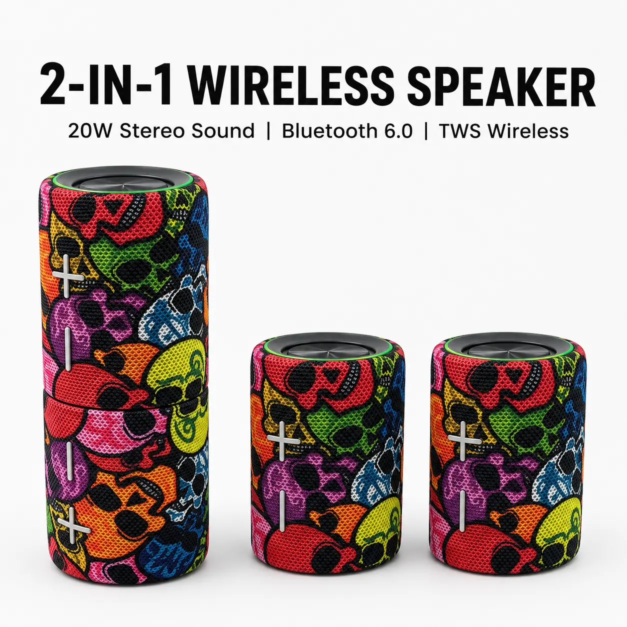Multifunctional Portable Wireless Bluetooth 6.0 Speaker - IPX6 Waterproof, 3600 mAh Rechargeable Battery, RGB LED Light, Crisp Audio & Deep Bass, Mobile/Android/Computer Compatible, Ideal for Camping & Gaming