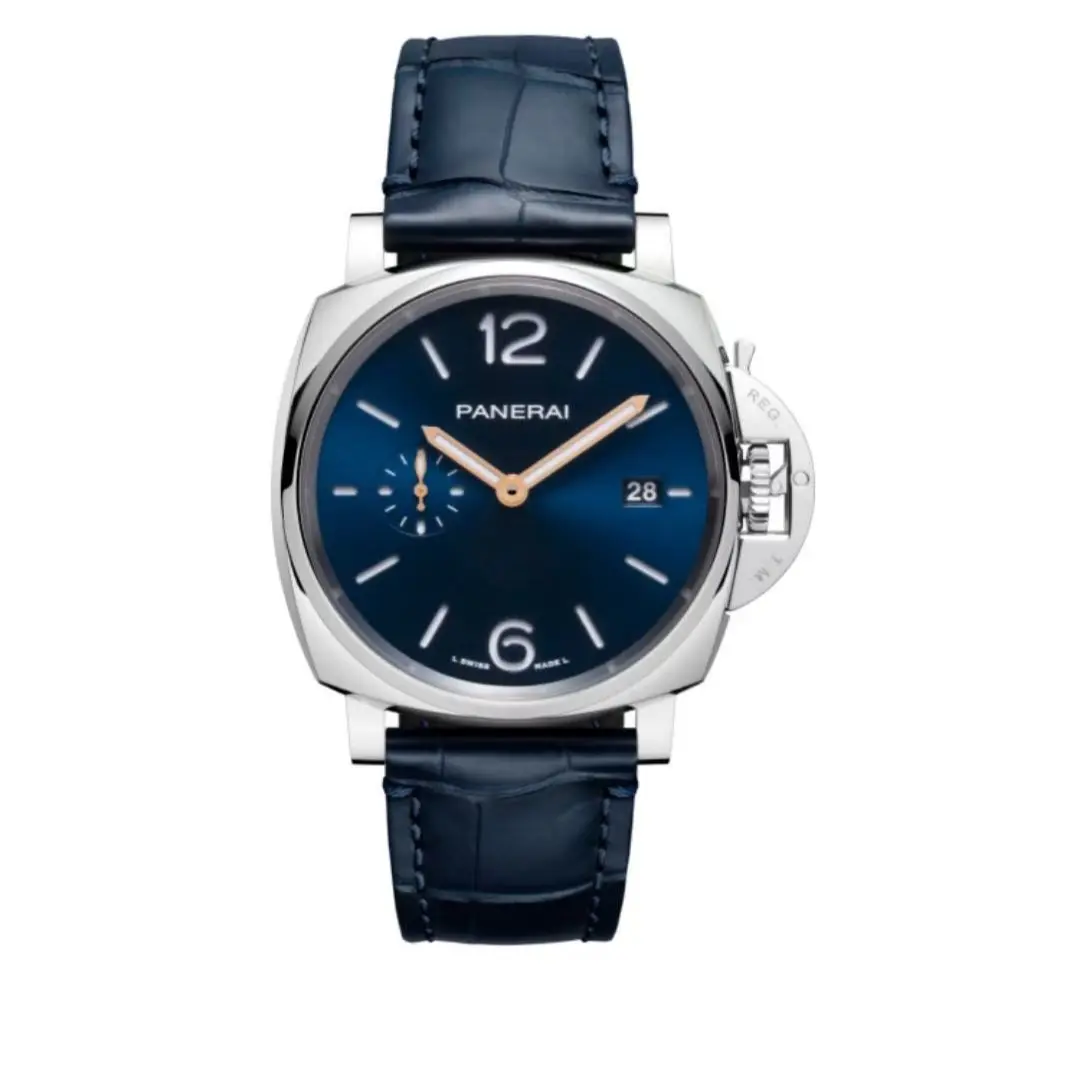 Pre-Owned Unworn Panerai Lumin Due PAM01274 42mm Slim Steel Classic Auto Winding Watch, P.900 Move Manufacture Movement, Modern Twist for Casual Use