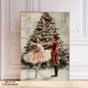 1pc Traditional-Style Unframed Christmas Canvas Wall Art Poster, Nutcracker Ballet Ballerina, Decor, Popularity, For Bedroom, Bathroom, Living Room, Indoor Wall Decor, Home And Dormitory Decoration, 2D Home Decor Christmas Decorations Room Decor