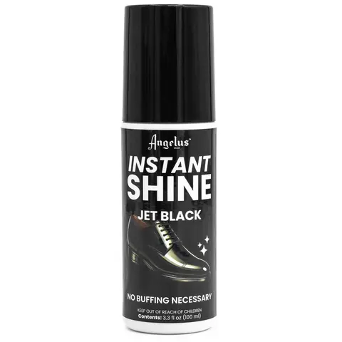 Angelus Jet Black Instant Shine Leather Shoe Polish - 3.3 fl oz (100 ml) Shoe Paste, 1 Swipe Glossy Finish, No Buffing Necessary, Quick Touch-Ups for Formal Footwear Care (Men/Women)