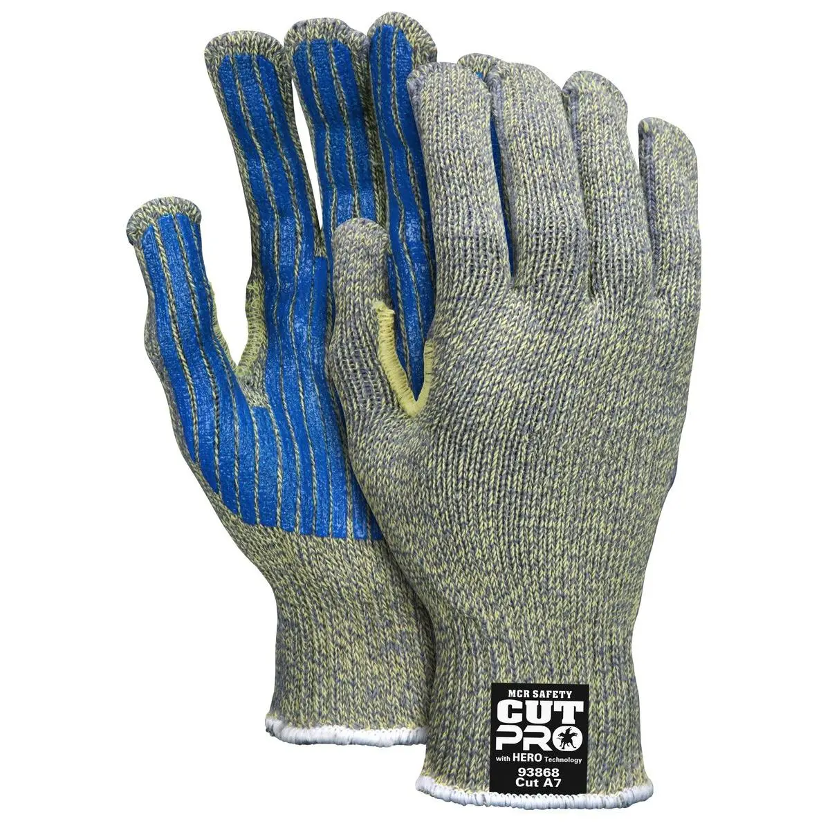 MCR Safety 93868 Cut Pro PVC Striped Palm Cut Resistant Work Gloves