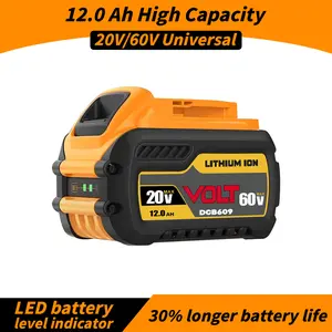 12.0Ah 20V/60V Dual-Voltage Lithium-Ion Replacement Battery, for Cordless Power Tools, Compatible with DCB606 DCB609 DCB612 high-capacity outdoorfun