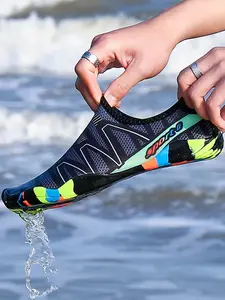 Unisex Colorblock Water Shoes, Quick Drying Barefoot Sports Shoes, Comfortable Lightweight Design Breathable Water Shoes for River Beach Swimming Pool Hiking