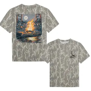 Skelly by Da Fire Tee Dirty Marsh Outfitters Backshore Bottomland Washed Out Mossy Oak Camo Cotton T Shirt, Men’s Camo Hunting Tee, Lightweight Outdoor Shirt | Deer Forest Graphic T-Shirt for Men, Gift for Fan, Father's Day, Mother's Day