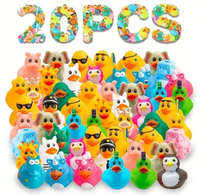 20 PCS Assorted Rubber Ducks, Mini Novelty Rubber Duck Bath Toys, Floating Shower Toys for Kids, Cruise Duck Game Accessories, Birthday Party Favors & Gag GiftsNovelty Mini Bath Toys for Kids, Perfect for Cruise Duck Game