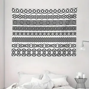 2D Flat, 1pc 2D Printed Design, Large Horizontal Celtic Knot Tapestry - 60x40 Inches Black and White Celtic Knot Stripe Pattern, Durable Polyester Fabric, Vintage Celtic Culture Art Decor, Suitable for Bedroom, Living Room, Dorm - Indoor Celtic