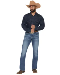 Wrangler Men's 20X 42Mwx Colorado Medium Wash Vintage Bootcut Stretch Denim - 112370737