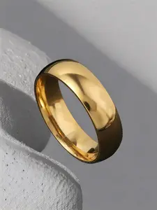Titanium Steel Couple Ring, Shiny Surface, 6mm Round Edge Design, Perfect Gift for Friends & Family, Ideal for Parties & Daily Wear, Stainless Steel Ring