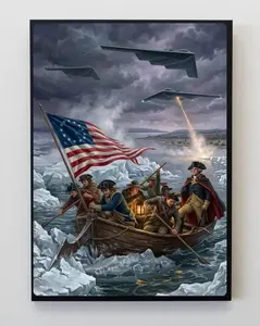 George Washington Crossing the Delaware Poster with B-2 Stealth Bombers – Patriotic American Revolution Art – Modern Military Fusion Wall Decor - TikTok Shop [NO FRAME]   Poster - America - Western - Mountain - Gift for Men and Women