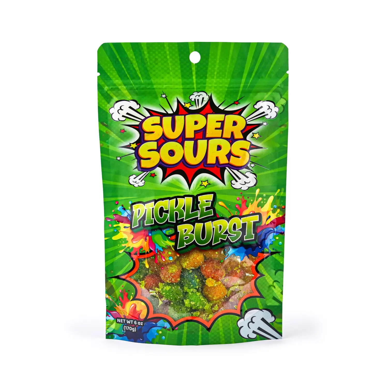 Super Sours Pickle Burst Edible Gummy Tangy Super Sours Pickle Burst Edible Gummy Tangy