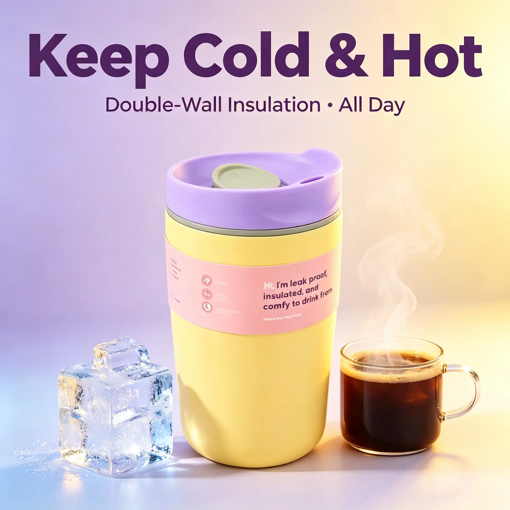 12oz Stainless Steel Compact Insulated Travel Coffee Mug with Leakproof Lid, Perfect for Commute, Office Use