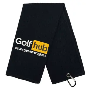 Embroidered Golf Towel, Polyester & Nylon Material, Hand &, Breathable & Water Absorbent Design, Durable Golf Accessory