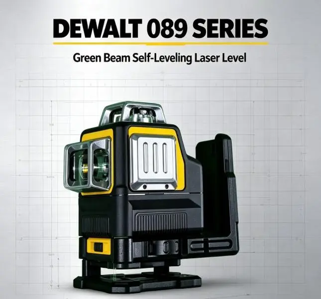 DEWALT DW089 Series Green Beam Self-Leveling Laser Level, 360° All-around Alignment Tool For Home Renovation, Tile Paving, Ceiling Mounting, Drywall And Construction, Equipped With Magnetic Bracket, Universal Tripod Interface And Shockproof Storage Case