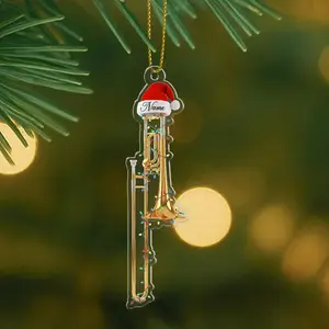 2D Flat Acrylic Irregular Trombone Ornament, Musical Theme Hanging Decoration, Multi-Size Christmas Tree Festive Accessory, Gift for Trombone Players