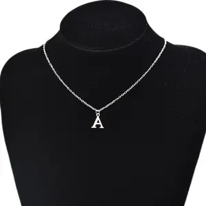 Silver Color Color A-Z English Alphabet Letter Pendants Necklaces For Women Metal Jewelry Simple Initial Chain Choker Collares Gift 2026 New