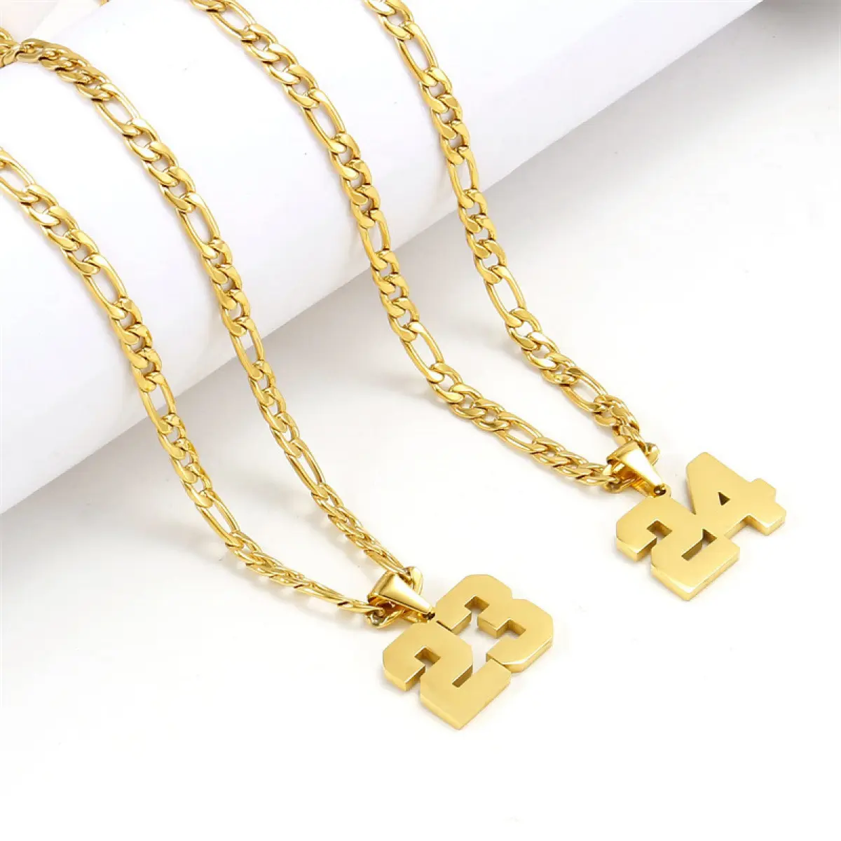 Stainless Steel Sports Necklace with Basketball Number Pendant - Nature-Inspired, No-Fade Unisex Daily Wear Fashion Jewelry for Men