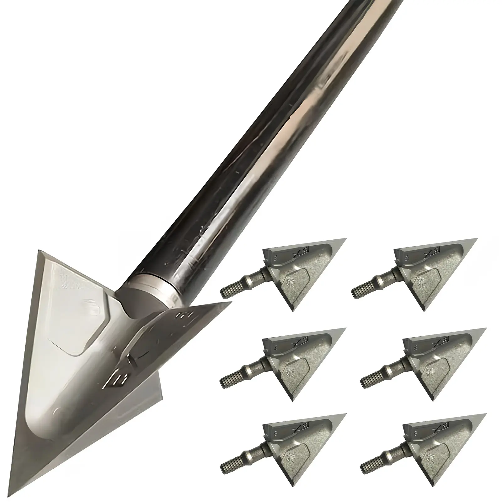 125 Grains-Pack of 6 Metal Blade Archery Hunting Broadheads, Screw-in 3-Blade Arrow Tips (100/125 Grains), Bow Compatible for Compound, Recurve & Crossbows with Storage Case, Versatile Use, Targets