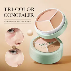 Three Color Concealer Palette for Flawless Coverage of Blemishes and Dark Circles, Lightweight Natural Finish for Light Skin Tones, Compact and Easy to Apply Daily Must-Have, High Quality Cosmetics
