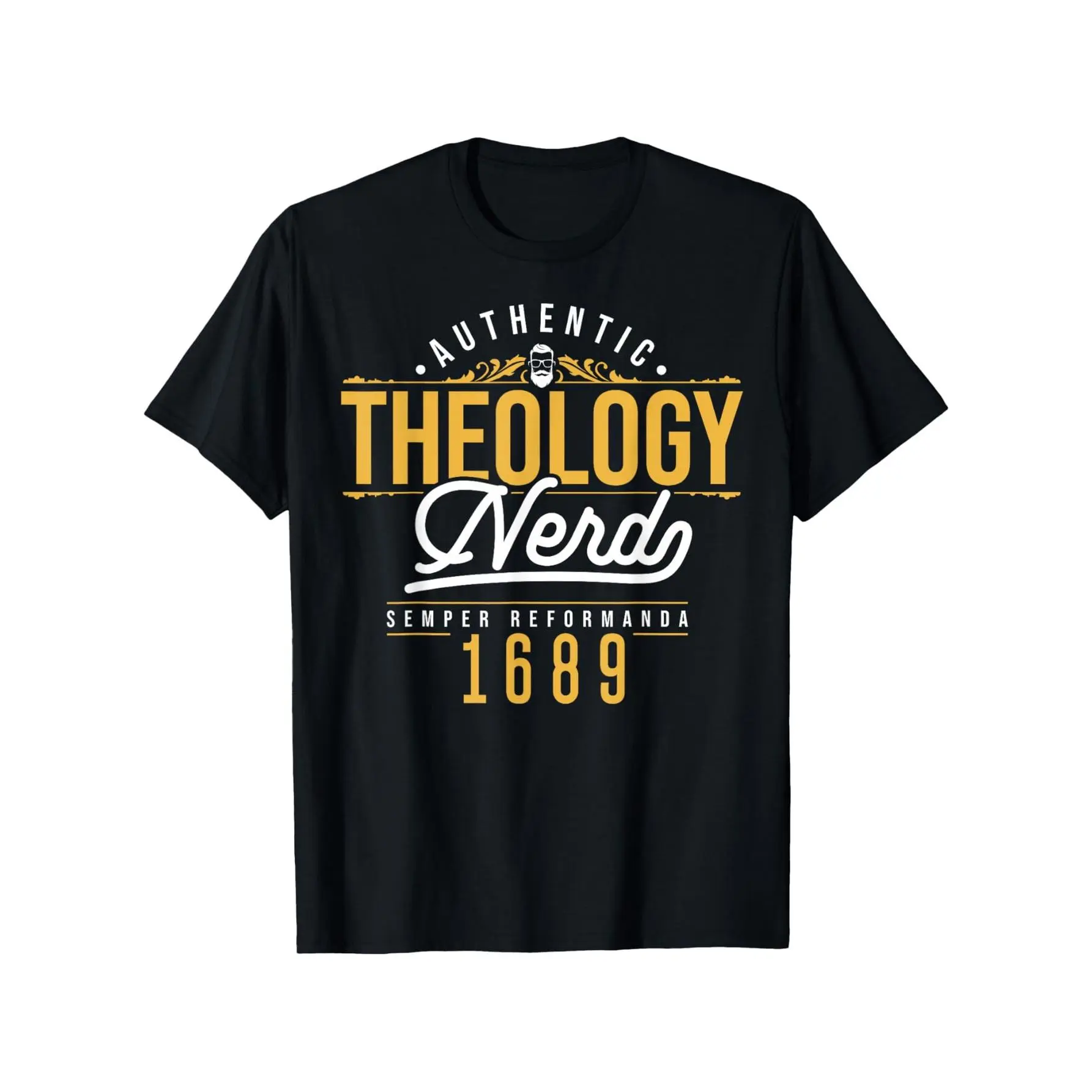 [100% Cotton] 100% Cotton Theology Nerd 1689 Reformed Christian Seminary T-Shirt - Vintage Protestant Theology Design with Latin & English Text, 100% Unisex Casual Round Neck Short Sleeve Tee for Men & Women, S-XXXL Sizes, Reformation Apparel for Church E