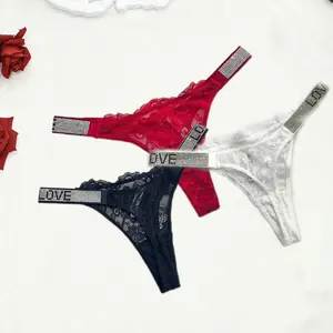 3PCS Lace Sexy Thong, LadiesDelicate Lace & Sparkly Accents. Perfect for Adding Glam to Your Lingerie Drawer