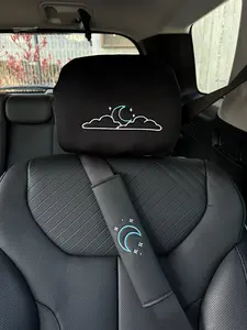 Moon Car Interior Set | Headrest Cover & Seatbelt Pads | Aesthetic Car Decor & Custom Gift Idea