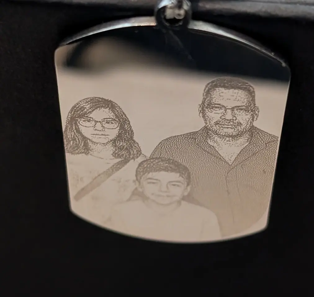 Personalized Stainless Steel Necklace – Custom Photo & Text Laser Engraved Gift