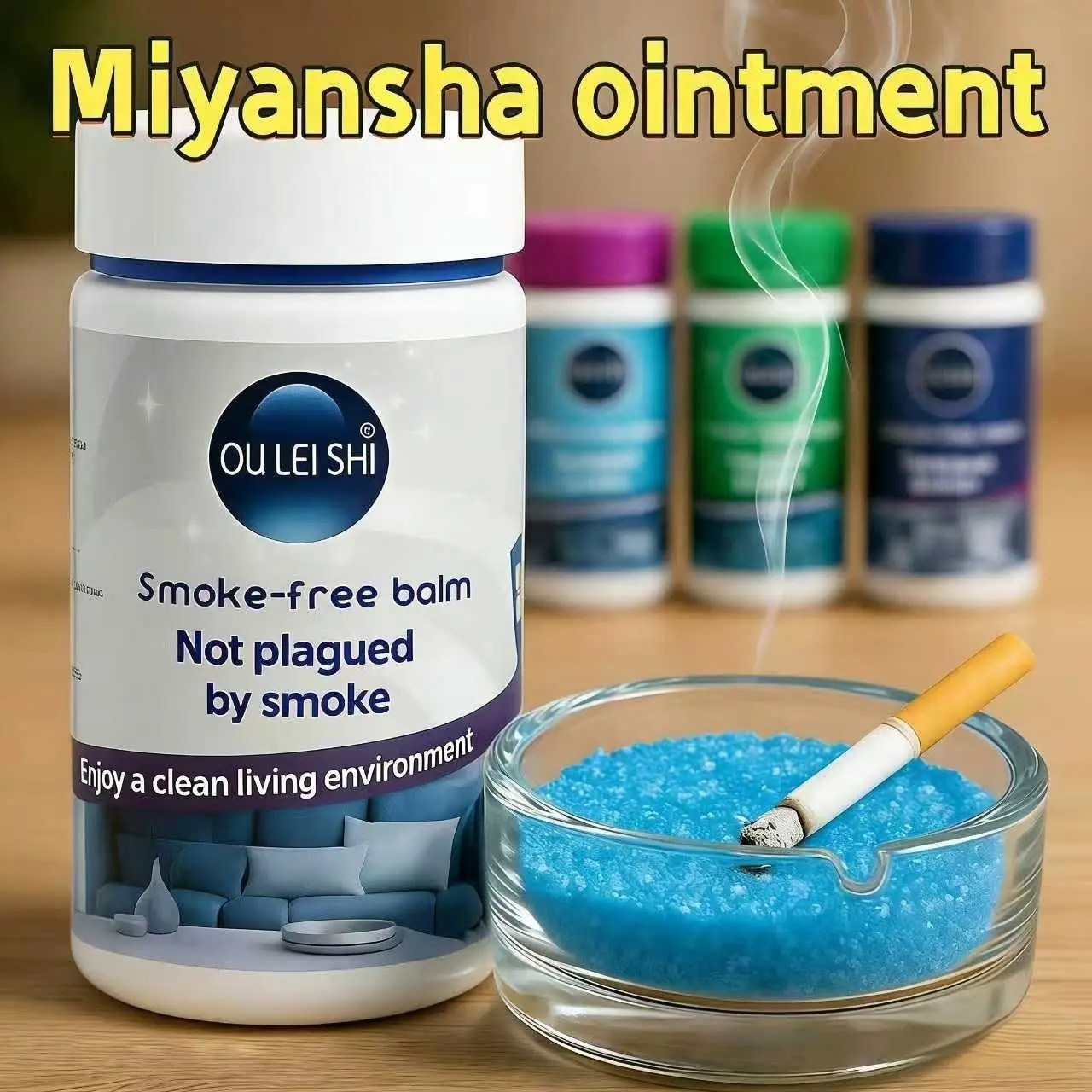 Bottled Gel-Type Smoke Eliminator, Balm, Easily Extinguishes Cigarette Butts, Easy To Clean, Removes Odors, And Purifies The Air, Suitable For Hotels, Homes, Offices, Restaurants, Outdoor Camping, Etc., Fragrance, Aroma, Best Choice For Smokers, Scent